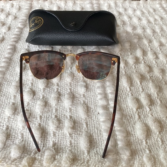 Ray Ban Clubmaster Frames with New Sublime Optics Blue Flash Lenses with Case